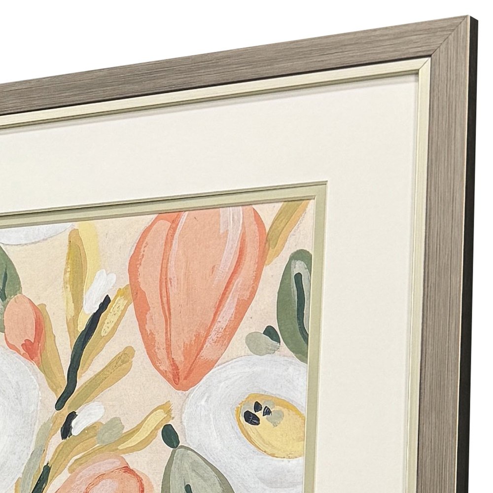 Set Of Two Gleeful Garden Silver Framed Wall Art