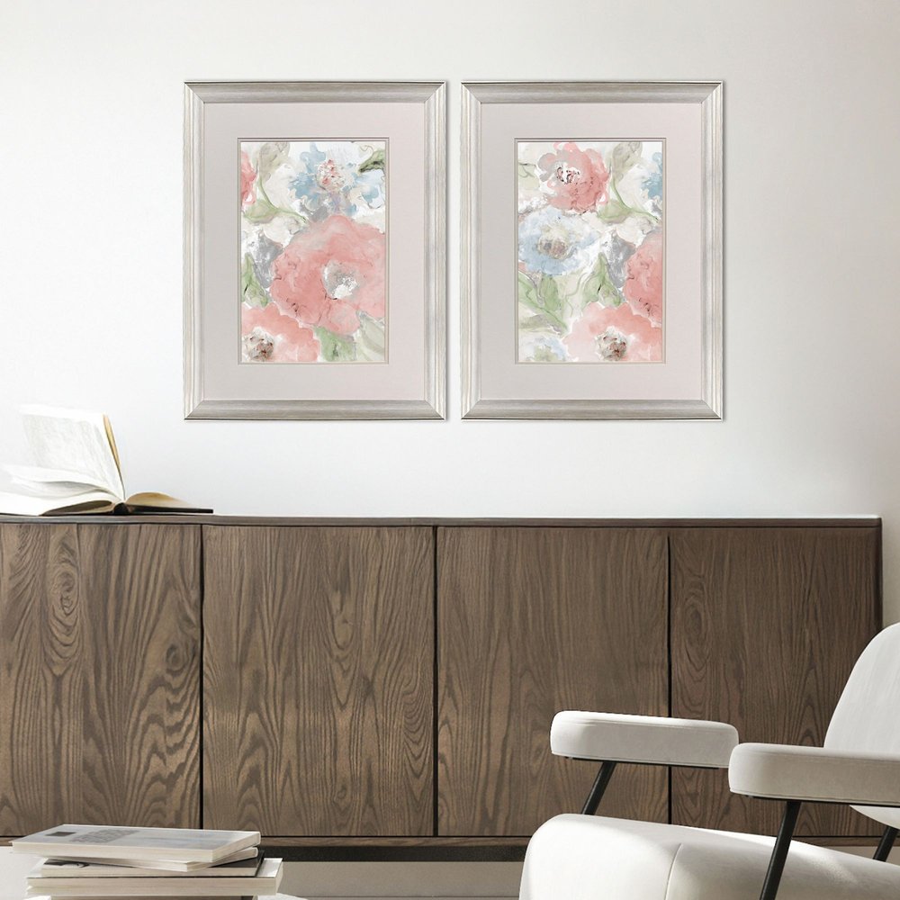 Set Of Two Spring in Provence Silver Framed Wall Art