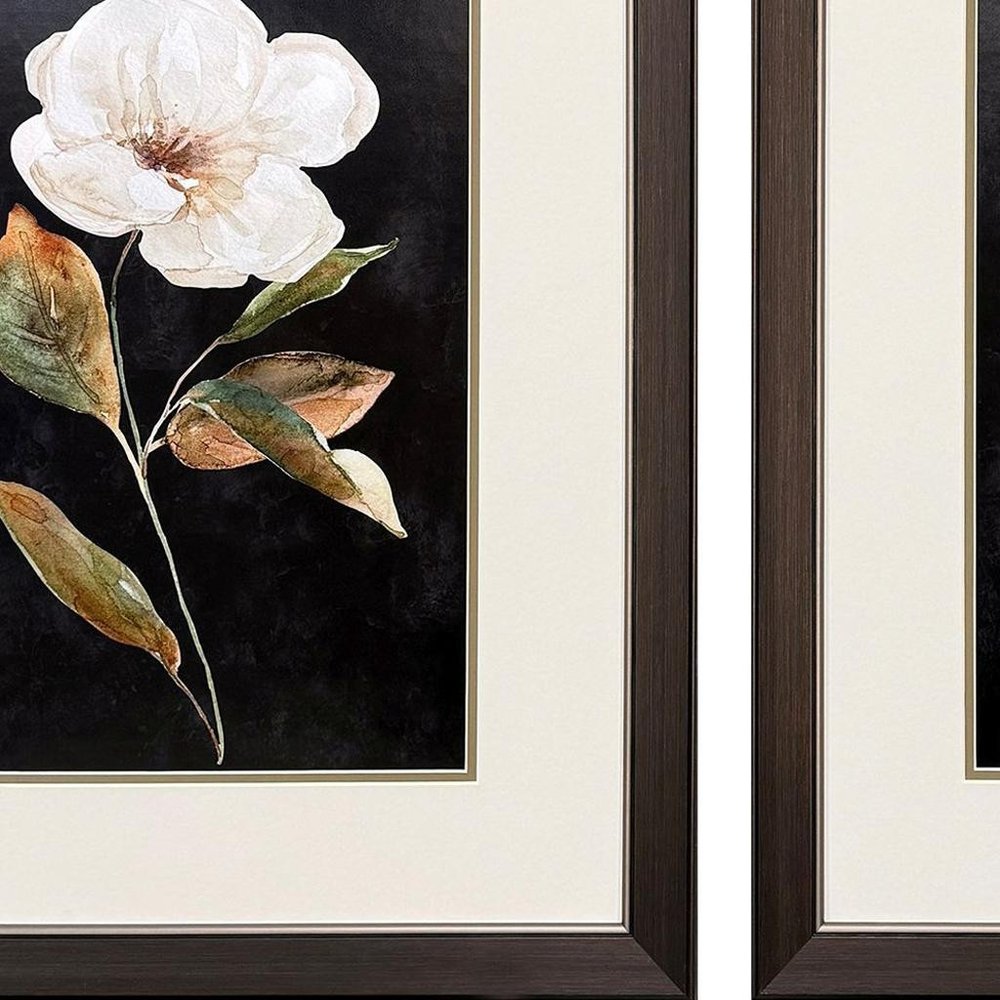 Set Of Two Botanical on Black Brown Framed Wall Art HomeRoots