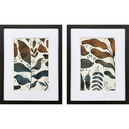 Set Of Two Dyed Fall Brown Framed Wall Art HomeRoots