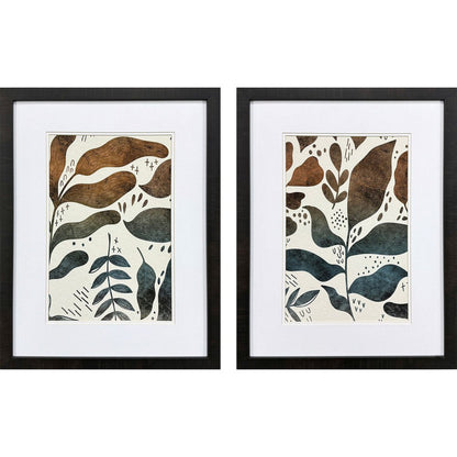 Set Of Two Dyed Fall Brown Framed Wall Art