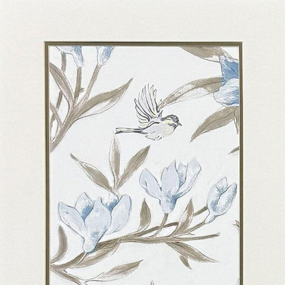 Set Of Two Blue Flower Beauty Brown Framed Wall Art HomeRoots