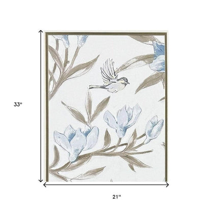 Set Of Two Blue Flower Beauty Brown Framed Wall Art HomeRoots