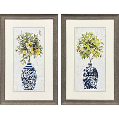 Set Of Two Lemon Tree Pot Brown Framed Wall Art HomeRoots