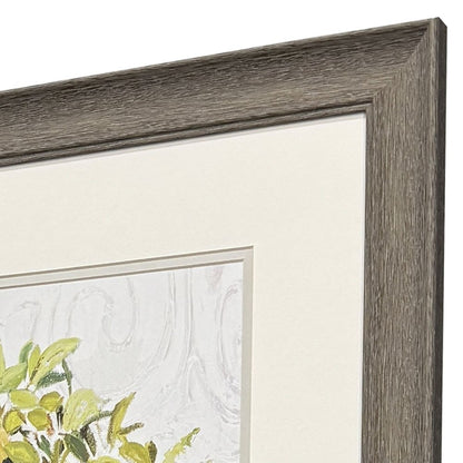 Set Of Two Lemon Tree Chinoiserie Pot Brown Framed Wall Arts