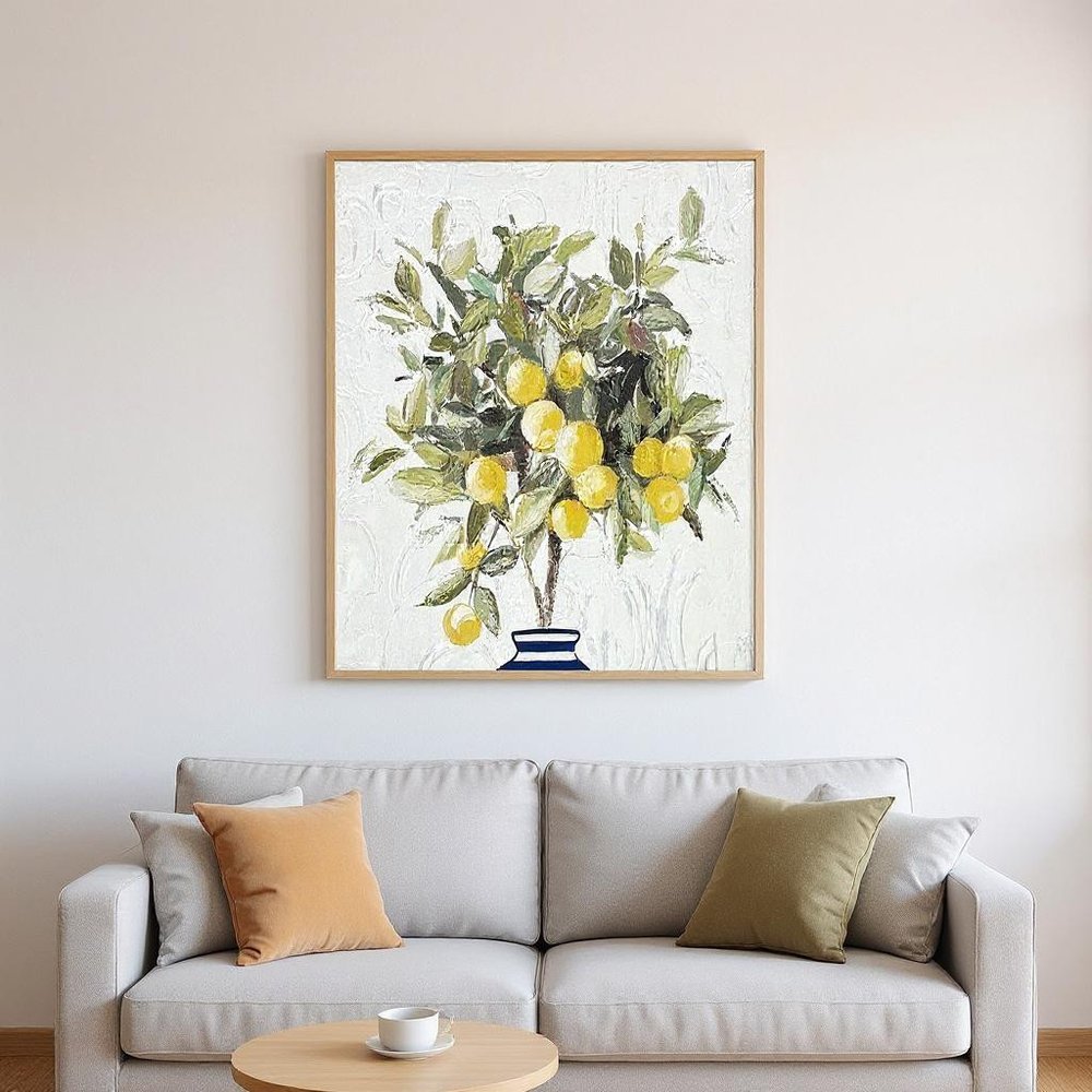 Set Of Two Lemon Tree Pot Brown Framed Wall Art HomeRoots