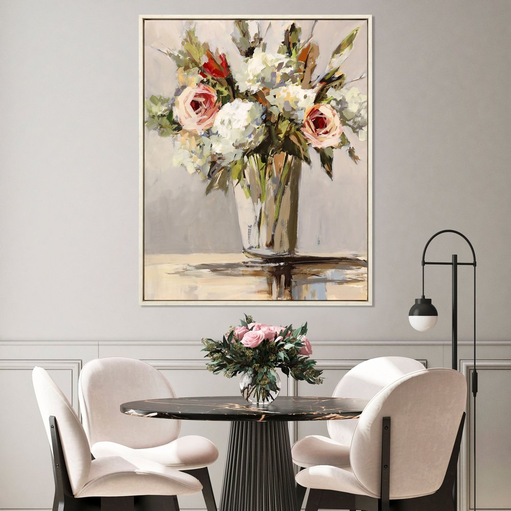 Bountiful Distressed White Floater Frame Wall Art HomeRoots