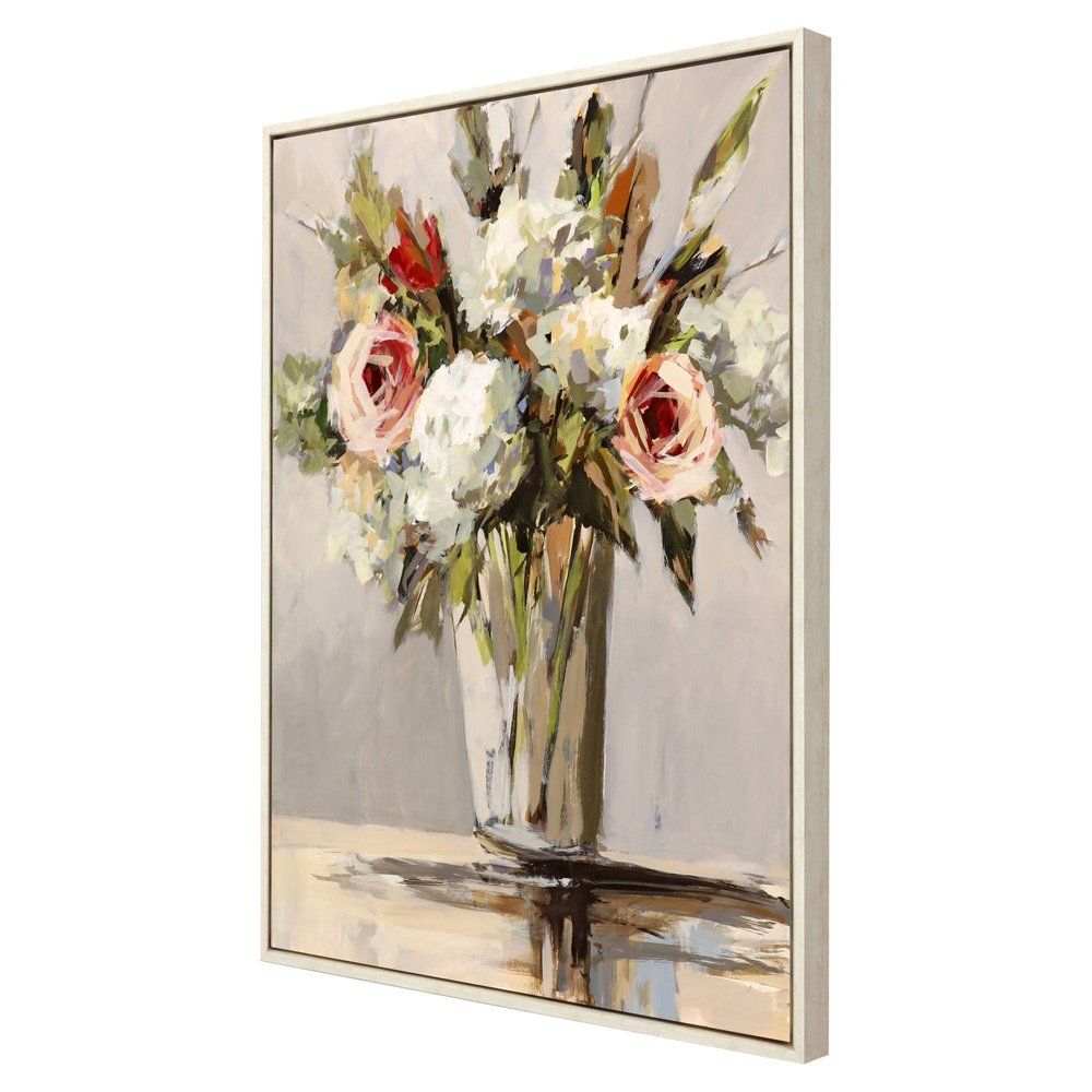 Bountiful Distressed White Floater Frame Wall Art