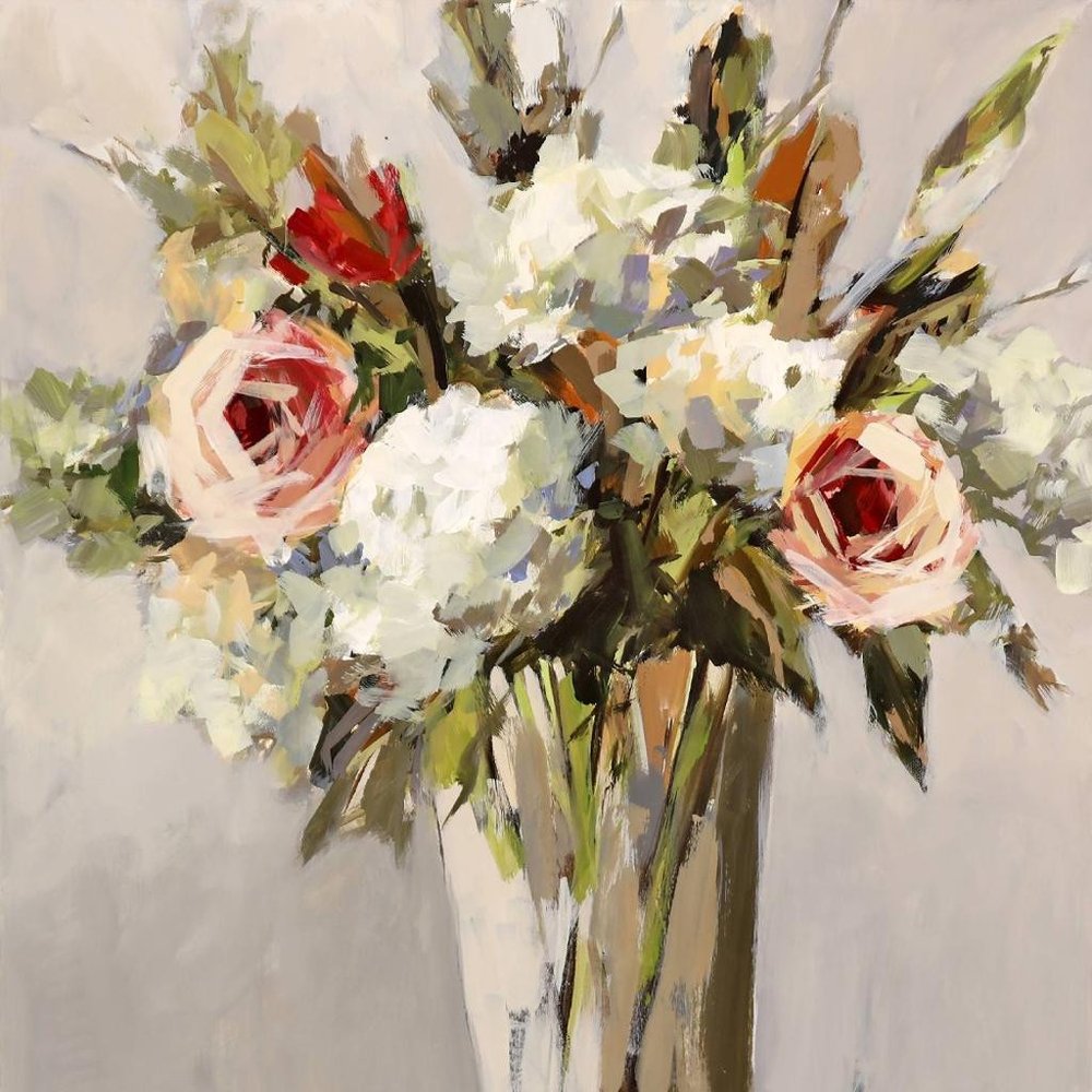 Bountiful Distressed White Floater Frame Wall Art