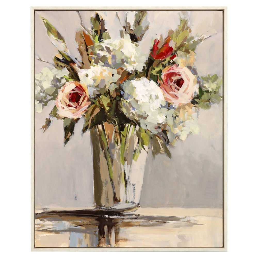 Bountiful Distressed White Floater Frame Wall Art