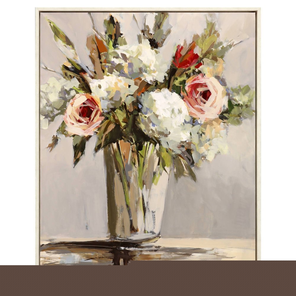 Bountiful Distressed White Floater Frame Wall Art HomeRoots