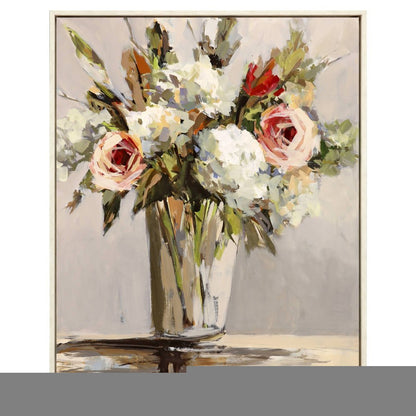 Bountiful Distressed White Floater Frame Wall Art HomeRoots