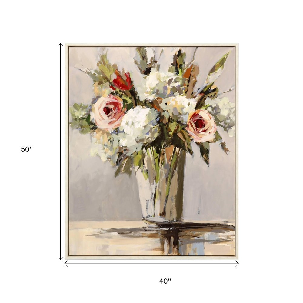 Bountiful Distressed White Floater Frame Wall Art