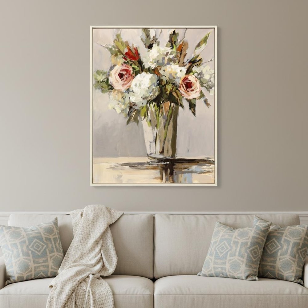 Bountiful Distressed White Floater Frame Wall Art