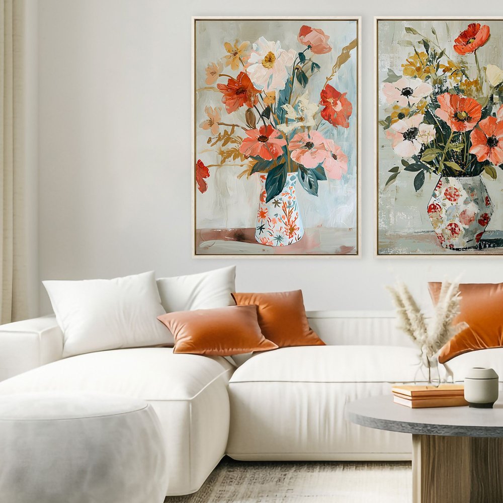 Spring Soiree 1 Distressed White Floater Frame Wall Art HomeRoots