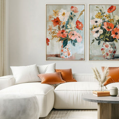 Spring Soiree 1 Distressed White Floater Frame Wall Art HomeRoots