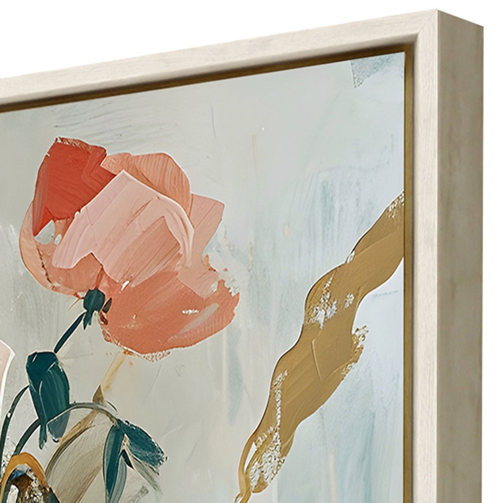 Spring Soiree 1 Distressed White Floater Frame Wall Art