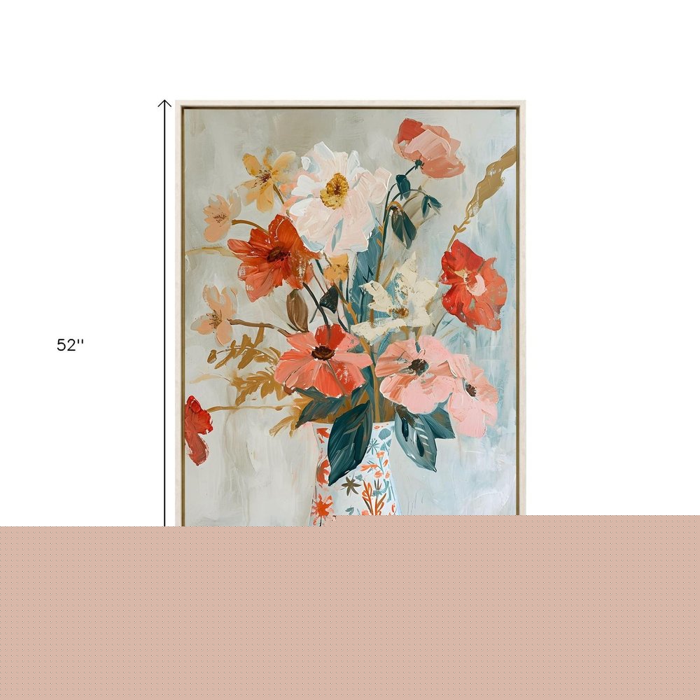 Spring Soiree 1 Distressed White Floater Frame Wall Art HomeRoots