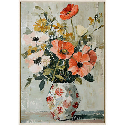 Spring Soiree 2 Distressed White Floater Frame Wall Art