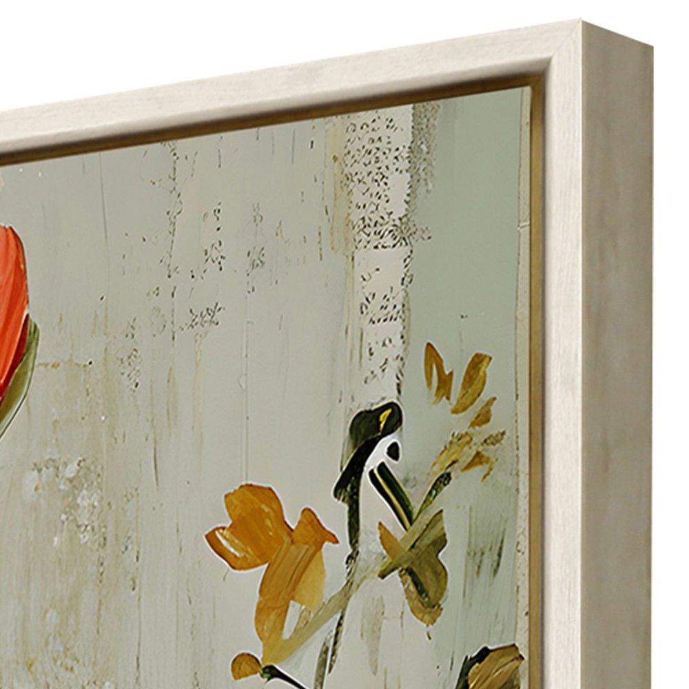 Spring Soiree 2 Distressed White Floater Frame Wall Art