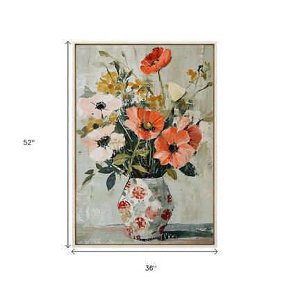 Spring Soiree 2 Distressed White Floater Frame Wall Art