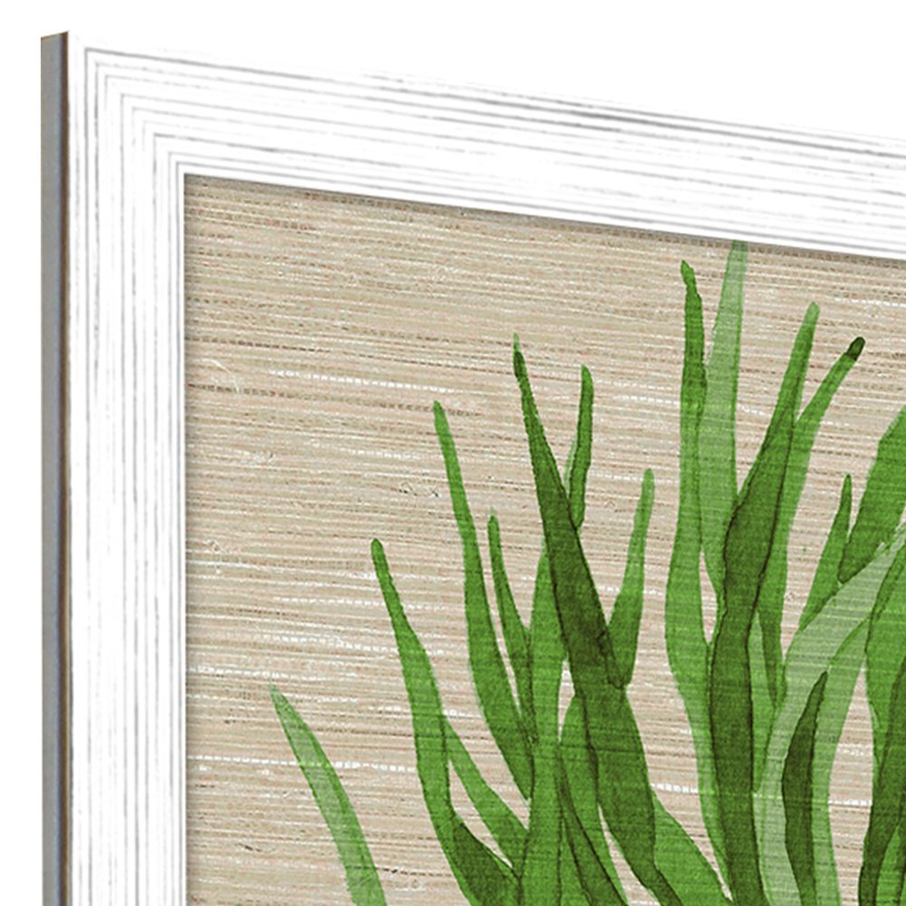 Set Of Two Palm Isle II Distressed White Framed Wall Art