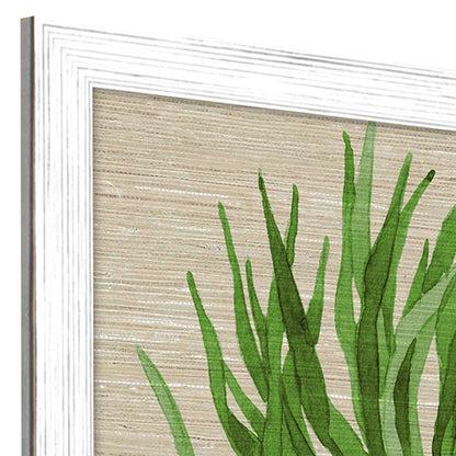 Set Of Two Palm Isle II Distressed White Framed Wall Art