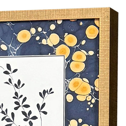 Set Of Four Simple Nature Distressed Gold Framed Wall Art