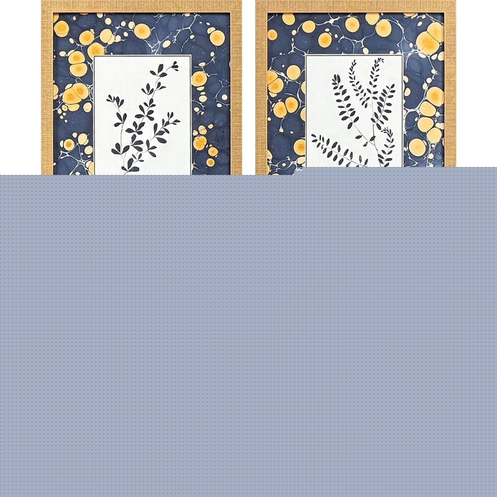 Set Of Four Simple Nature Distressed Gold Framed Wall Art HomeRoots