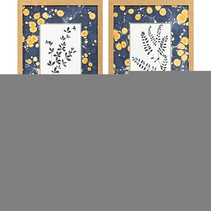 Set Of Four Simple Nature Distressed Gold Framed Wall Art HomeRoots