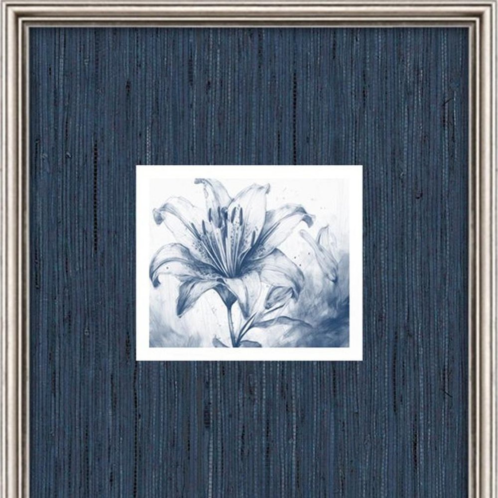 Set Of Four Lilies Silver Framed Wall Art