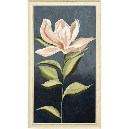 Pink Magnolia Flora I Distressed White Framed Wall Art HomeRoots