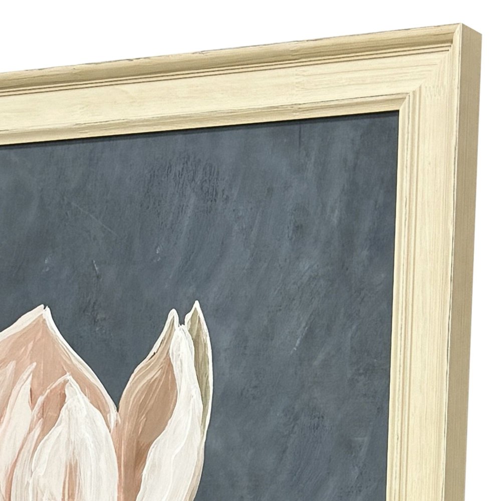 Pink Magnolia Flora I Distressed White Framed Wall Art HomeRoots