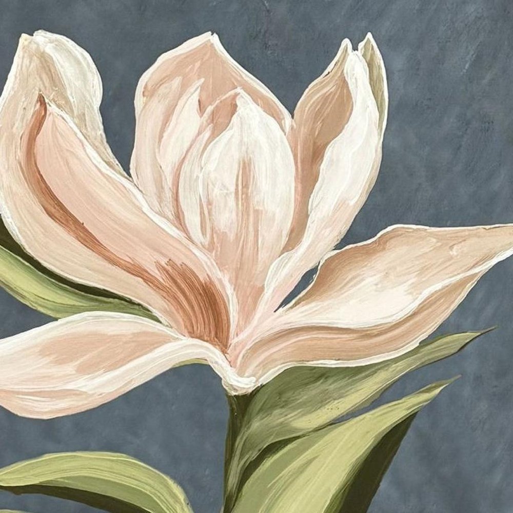 Pink Magnolia Flora I Distressed White Framed Wall Art HomeRoots