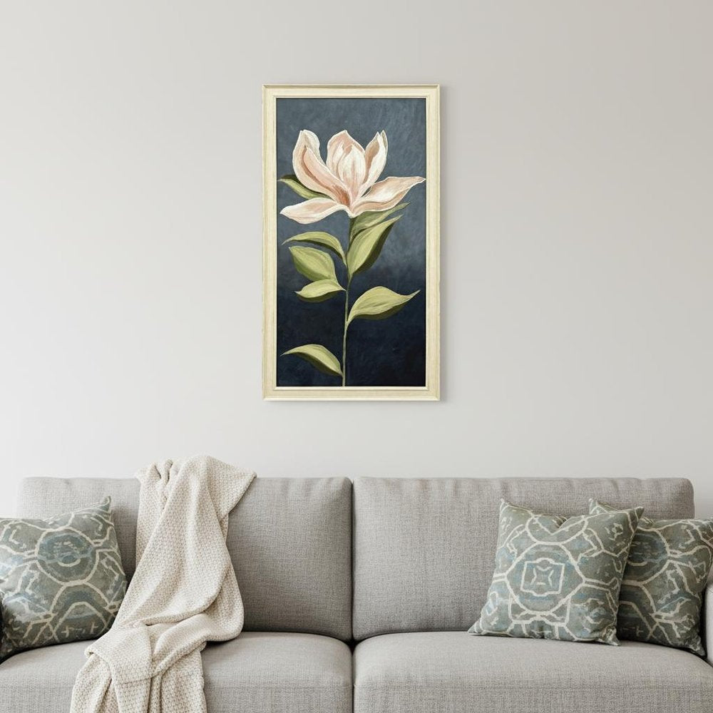 Pink Magnolia Flora I Distressed White Framed Wall Art HomeRoots