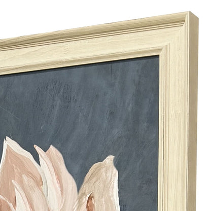 Pink Magnolia Flora II Distressed White Framed Wall Art HomeRoots