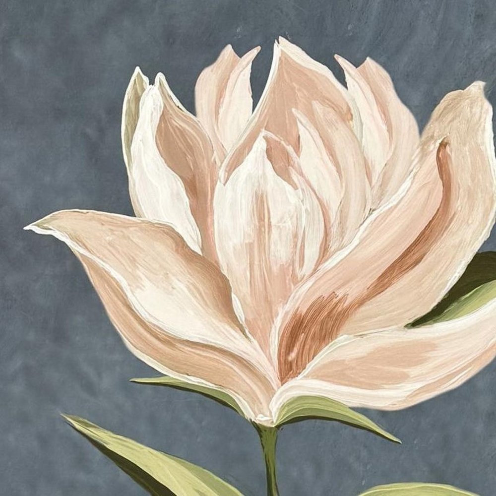 Pink Magnolia Flora II Distressed White Framed Wall Art HomeRoots