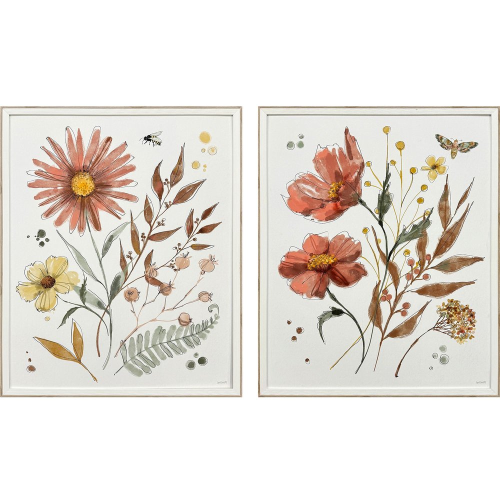 Set Of Two Full Bloom I White Framed Wall Art HomeRoots