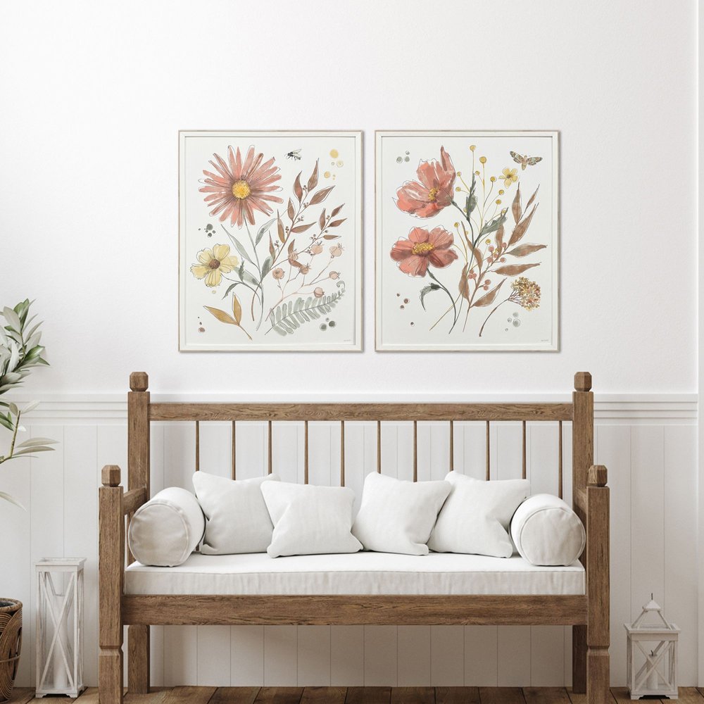 Set Of Two Full Bloom I White Framed Wall Art HomeRoots