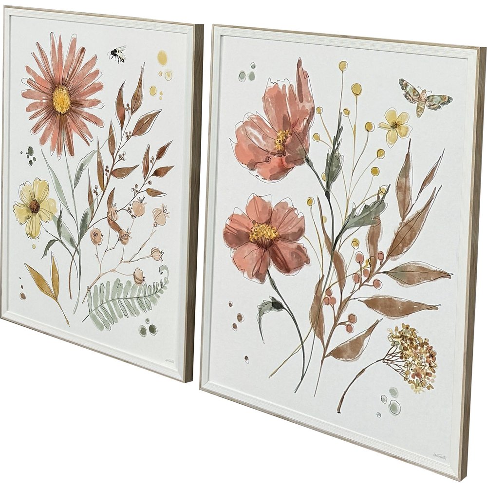 Set Of Two Full Bloom I White Framed Wall Art HomeRoots