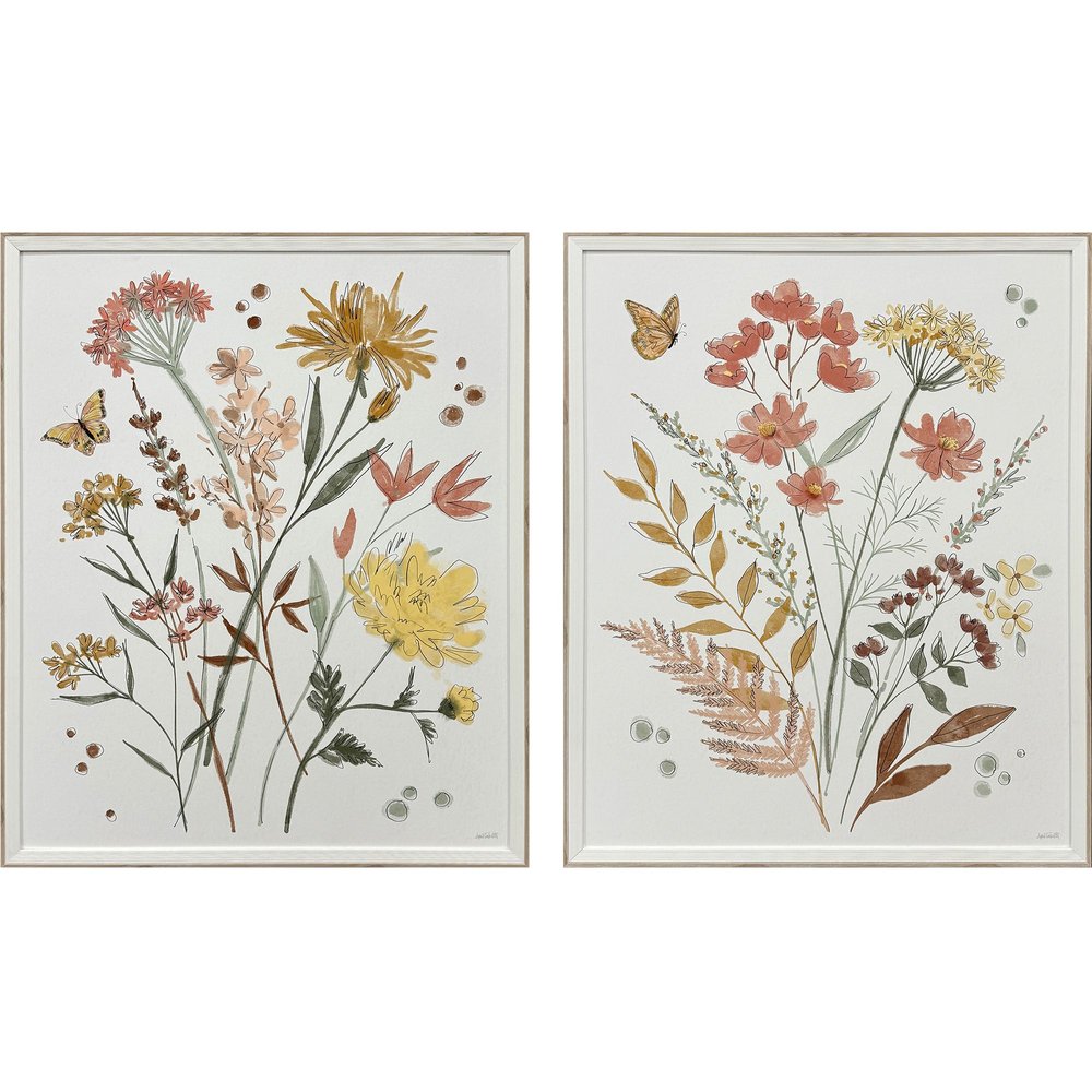 Set Of Two Full Bloom II White Framed Wall Art HomeRoots