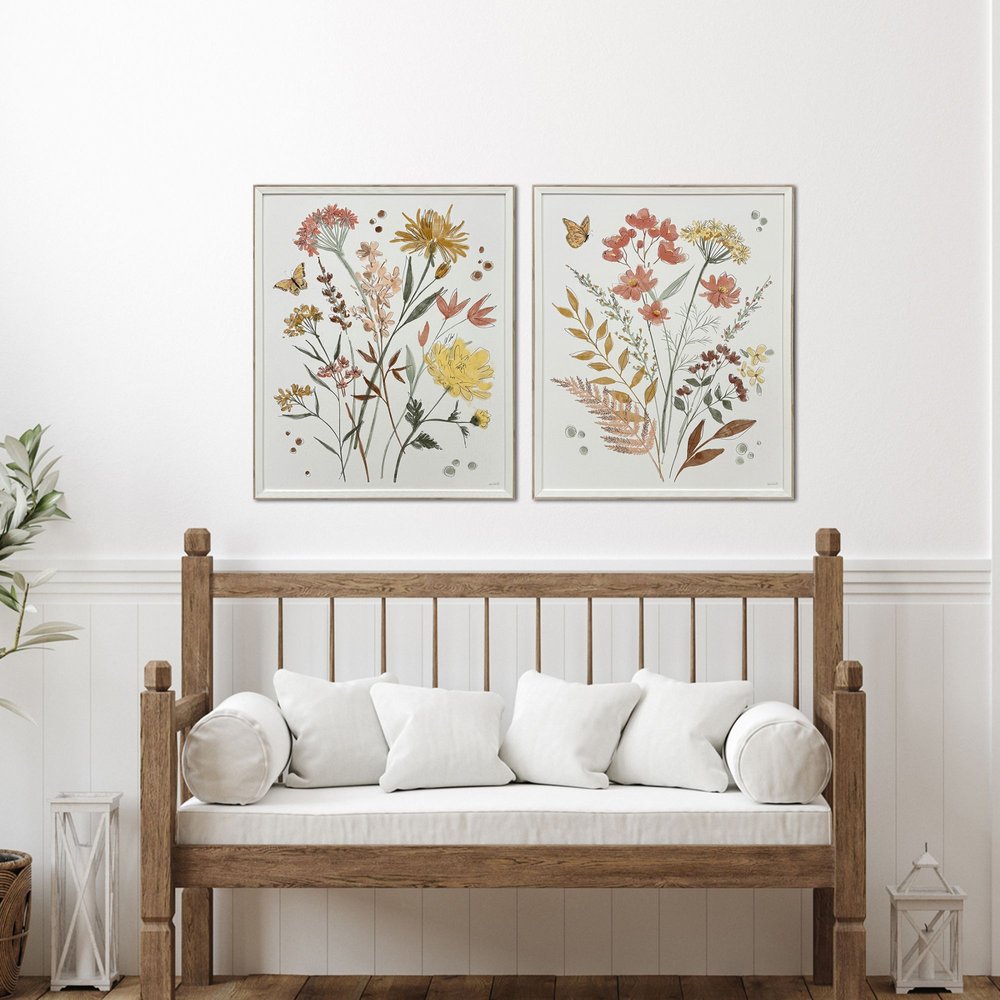 Set Of Two Full Bloom II White Framed Wall Art HomeRoots