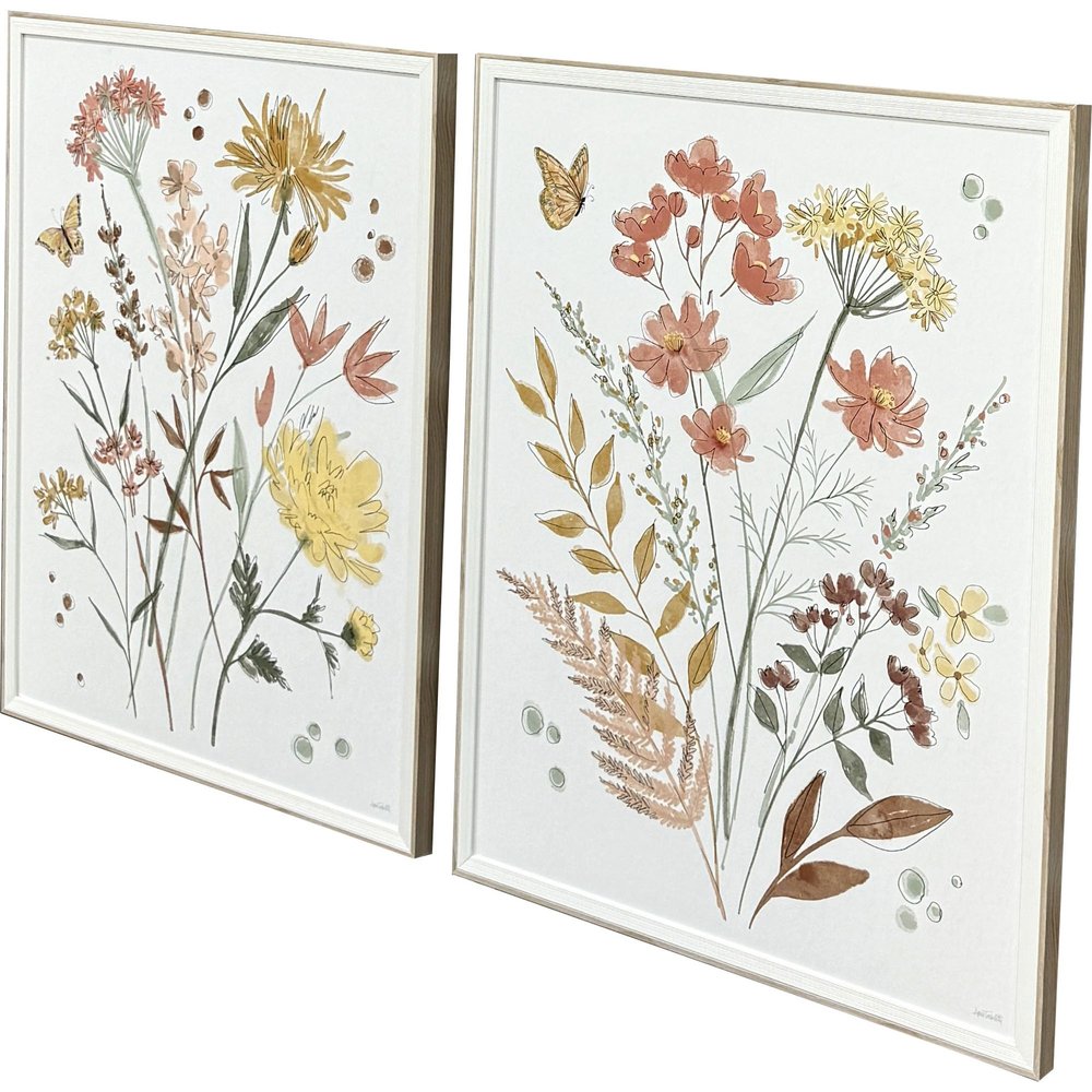 Set Of Two Full Bloom II White Framed Wall Art HomeRoots
