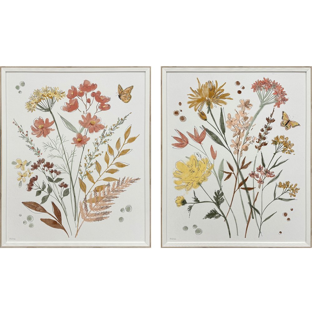 Set Of Two Full Bloom II White Framed Wall Art HomeRoots