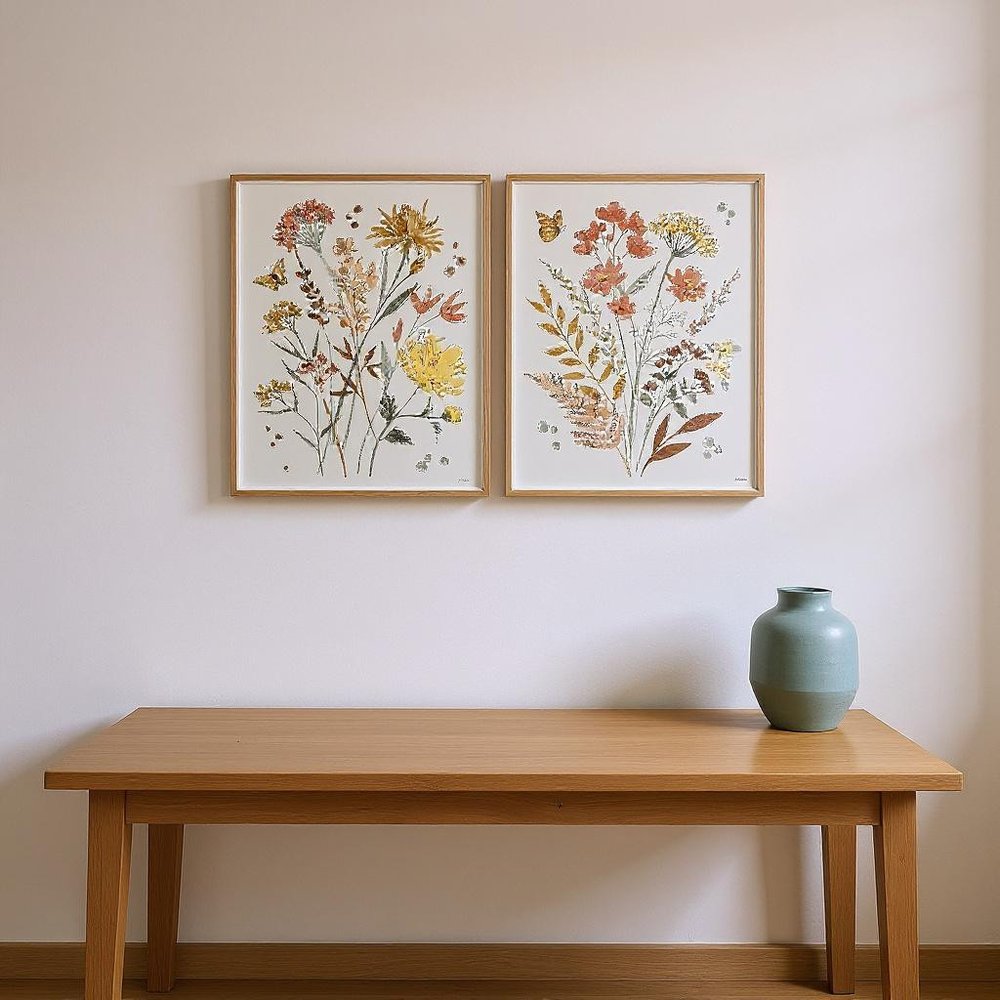 Set Of Two Full Bloom II White Framed Wall Art HomeRoots
