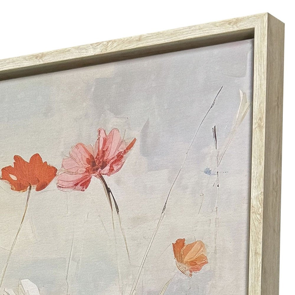 Blooms in the Meadow I Distressed White Floater Frame Wall Art HomeRoots