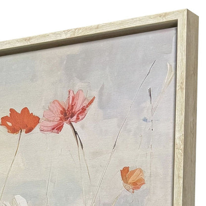 Blooms in the Meadow I Distressed White Floater Frame Wall Art HomeRoots