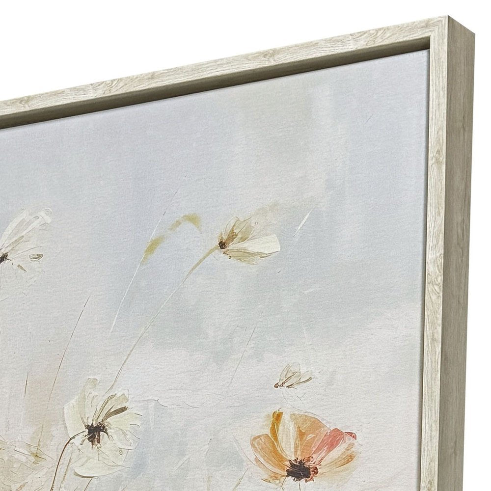 Blooms in the Meadow II Distressed White Floater Frame Wall Art HomeRoots