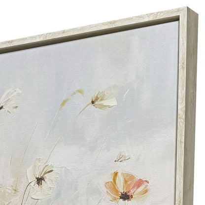 Blooms in the Meadow II Distressed White Floater Frame Wall Art HomeRoots