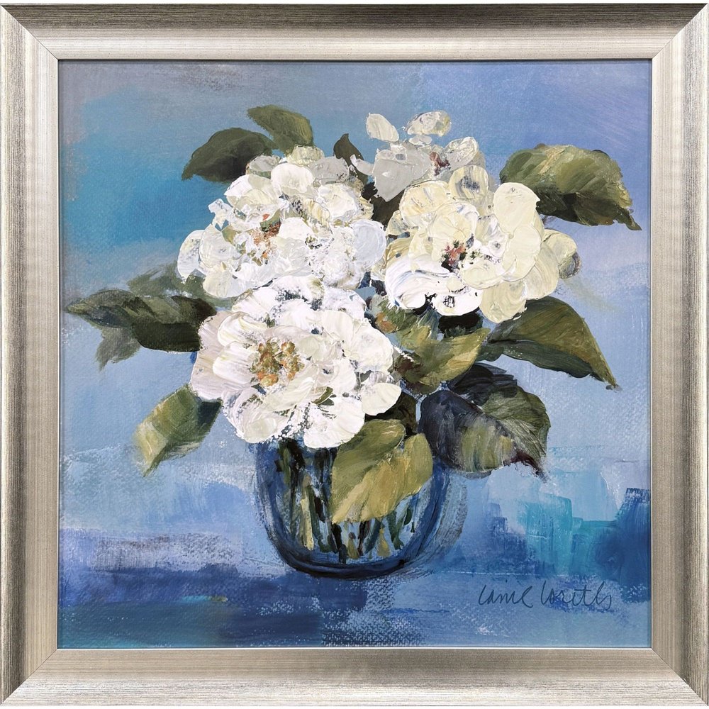 Alluring Blooms Silver Framed Wall Art HomeRoots
